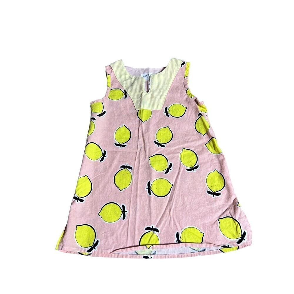 Petit Peony Girls Lemon Stripped Dress Size 3T